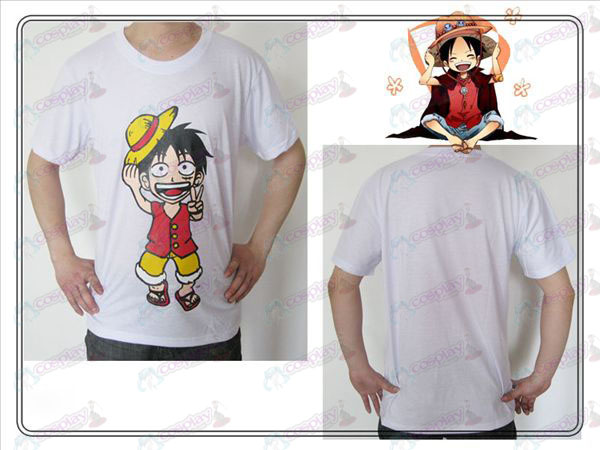 One Piece Tarvikkeet Luffy T-paita (valkoinen)