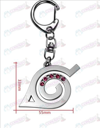 Naruto - Konoha timantti logo avaimenperä (vaaleanpunainen timantti)