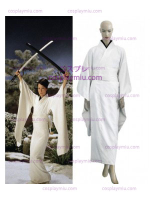 Valkoinen Kill Bill O-Ren Ishii Kimono Cosplay pukuja