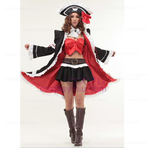 Red Lily Anna Cosplay Anime Halloween Pirate Maid Puvut