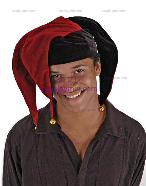 Huolimaton Jester Red and Black Adult Hat