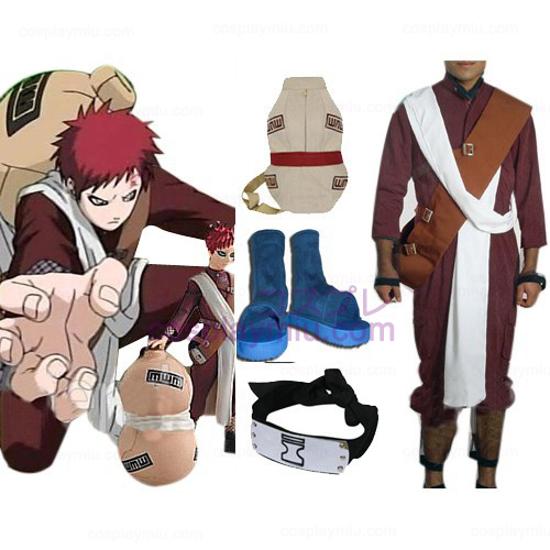 Naruto Shippuden Gaara Red Cosplay pukuja ja lisävarusteet Set