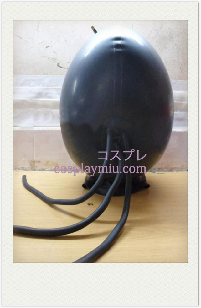 New Black Round SM Latex Maski Kolme Air putket