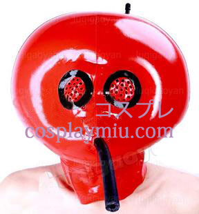 Red Puhallettava Latex Maski Mesh ja Air Tube