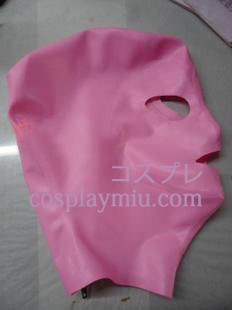 Classic Pink Latex Mask silmät auki ja suu