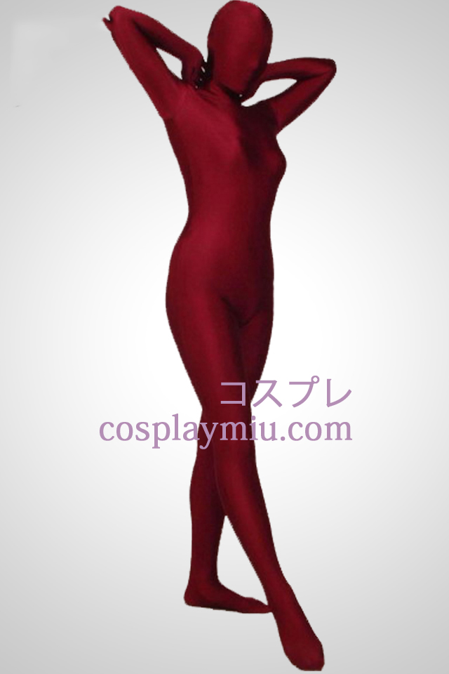 Tummanpunainen Full Body Lycra Spandex Zentai Suit