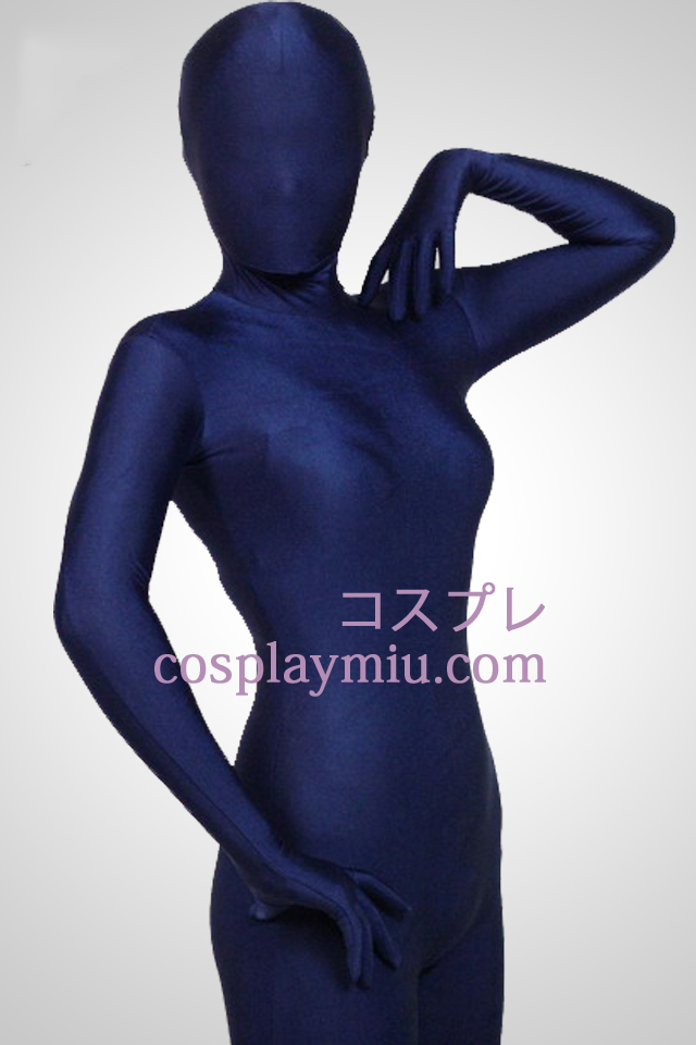 Tummansininen Full Body Lycra Spandex Zentai Suit