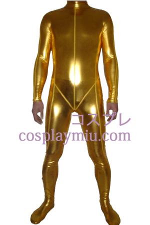 Kultaa kiiltävä Metallic Zentai Suit