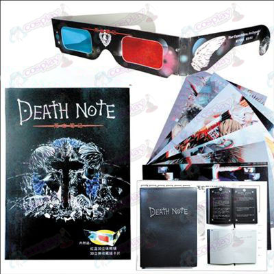 Death Note Tarvikkeet postikortti esittää +8 +3 D ​​チ 6 ㄴ 7 チ 6 ㄴ 7glasses 3D arkit