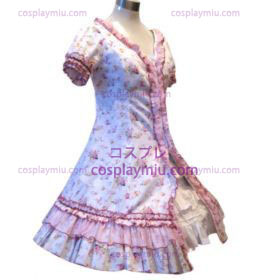 Puutarha Style Pink Broken Flower pukeutua Lolita Cosplay pukuja