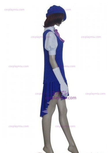 Macross Frontier Sheryl Nome sininen mekko ja valkoinen Cosplay pukuja