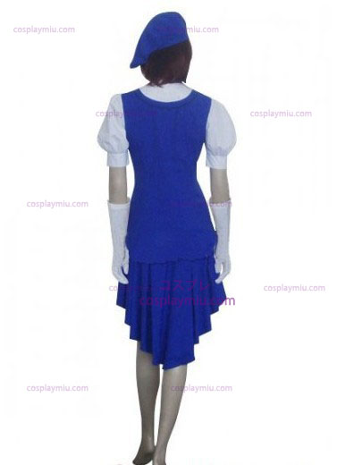 Macross Frontier Sheryl Nome sininen mekko ja valkoinen Cosplay pukuja