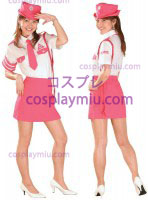 Valkoinen Pink Ortodoksinen Lady Police Uniform cosplay pukuja