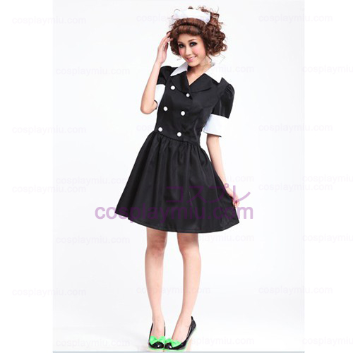 Lolita Cosplay puku / musta Barbie Maid Puvut