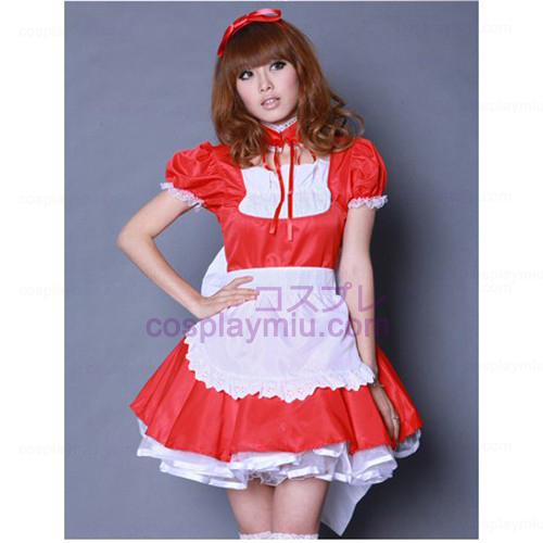Red bowknot Lolita Maid Outfit / Cosplay Maid Puvut