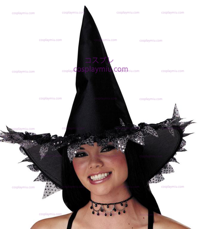 Witch Hat Silver Sparkle Trim