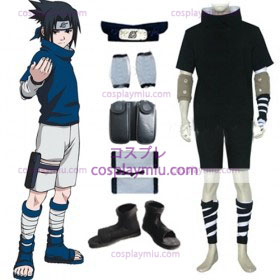 Naruto Sasuke Uchiha Musta Cosplay pukuja ja lisävarusteet Set