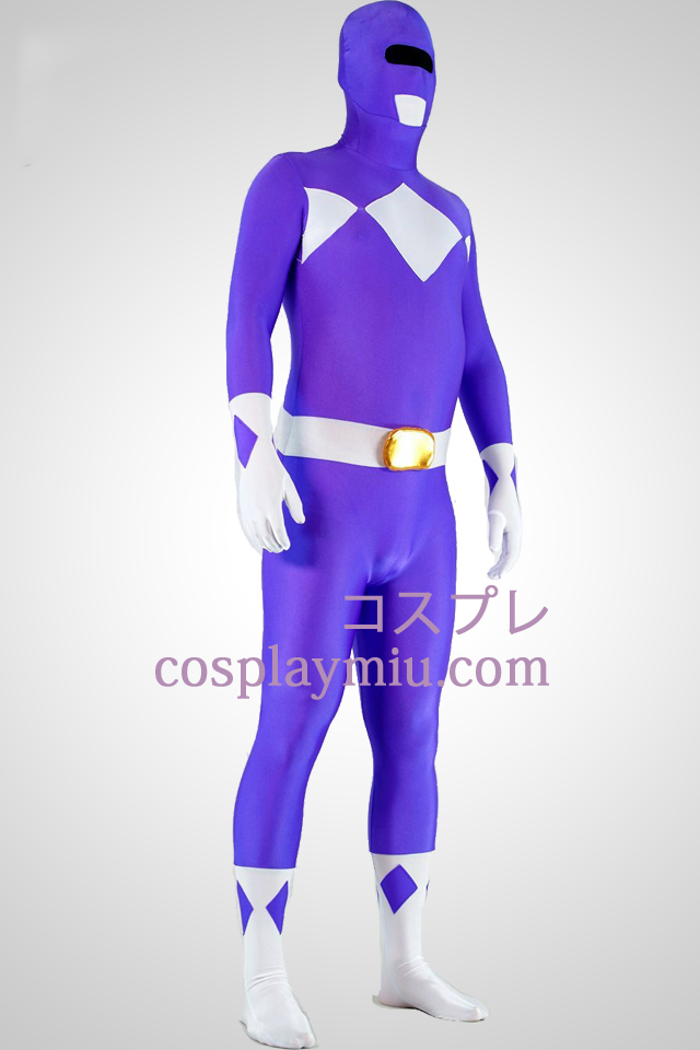 Mighty zentaiin Purple Ranger Lycra Spandex Superhero Zentai Suit