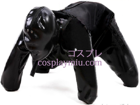 Musta Mies koiran kuva Latex catsuit