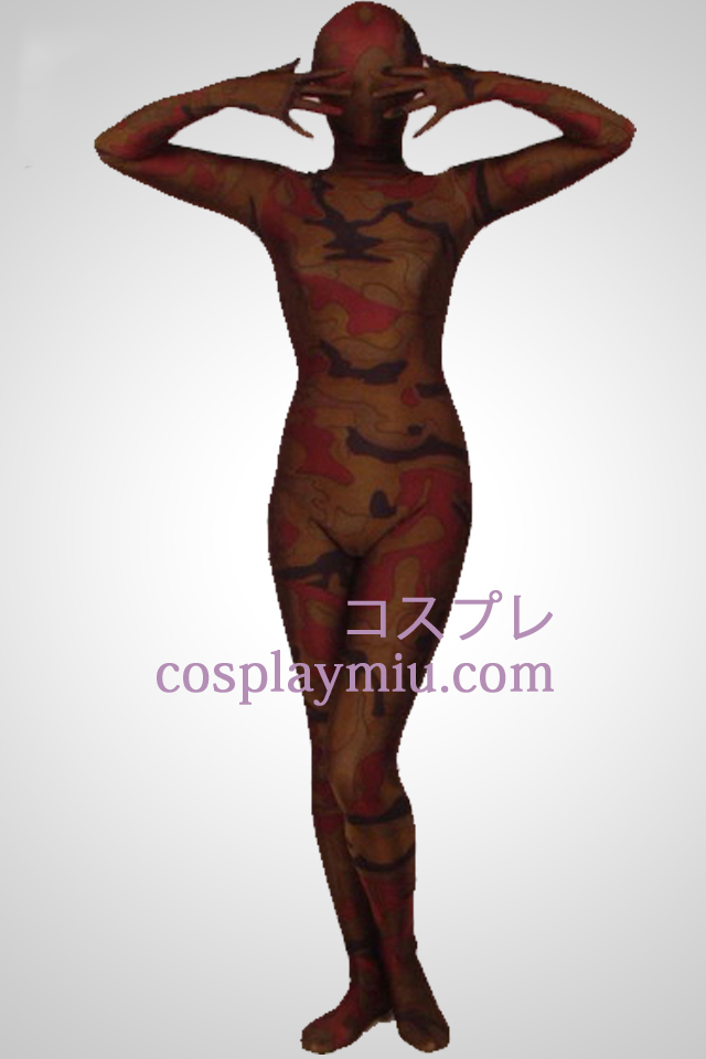 Kahvi naamiointi väri Lycra Full Body Zentai Suit