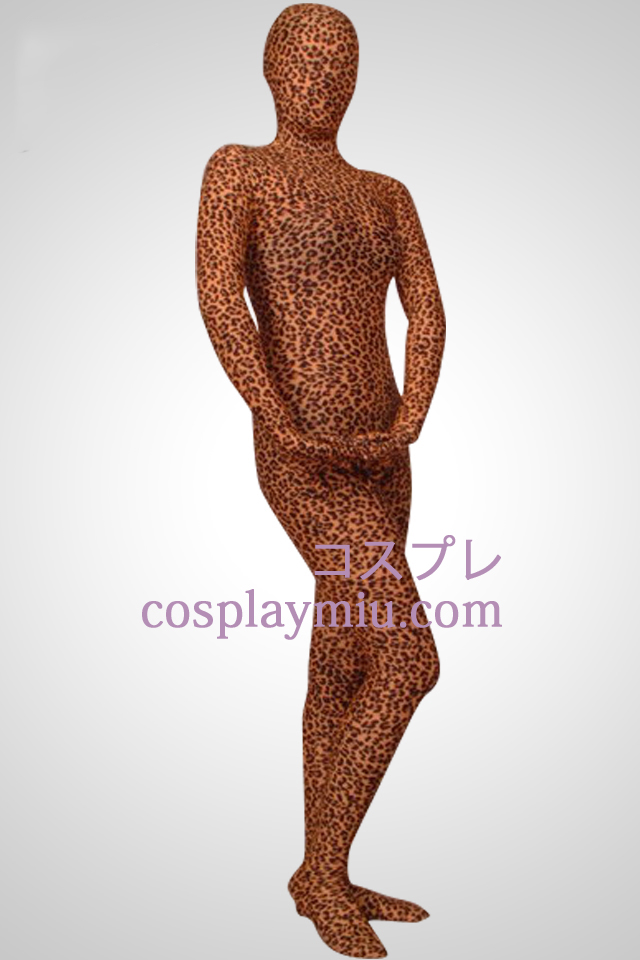 Leopard Skin Näppäillyt Lycra Spandex Zentai Suit