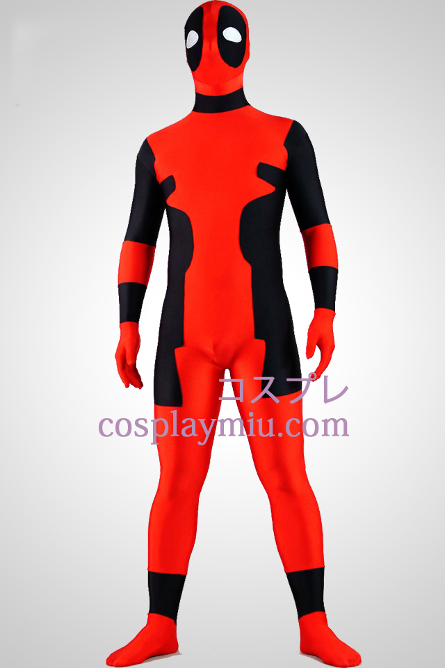 Musta ja punainen Lycra Spandex Zentai Suit