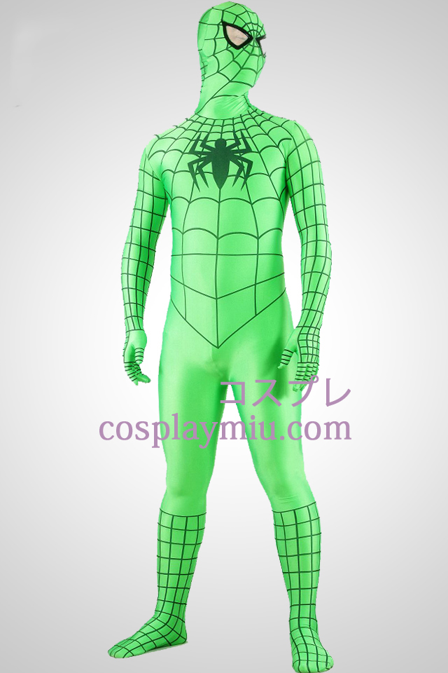 Vihreä Spiderman Superhero Zentai Suit