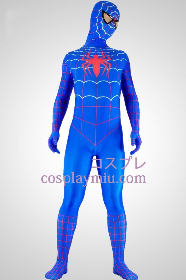 Punainen ja sininen Lycra Spandex Spiderman Superhero Zentai Suit