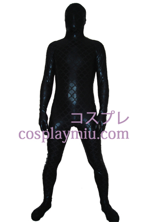 Musta kala-Scale Shiny Metallic Zentai Suit