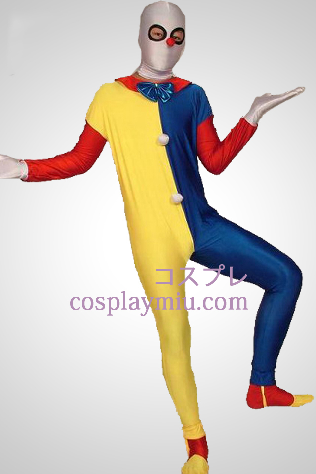Monivärinen Clown Zentai Suit