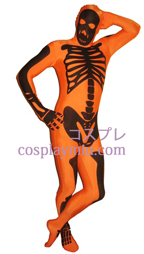 Oranssi Skeleton Lycra Zentai Suit