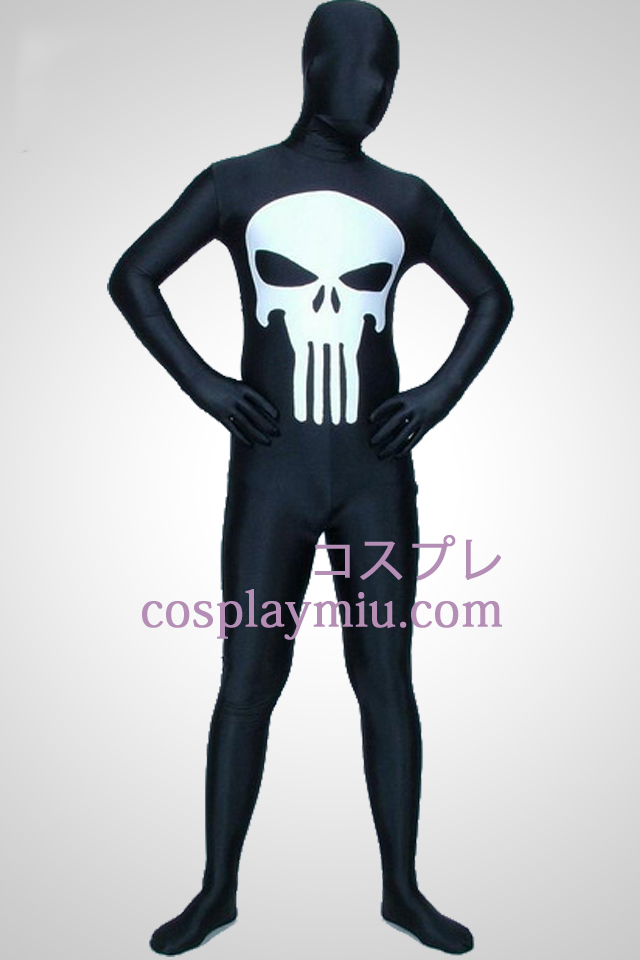 Musta Punisher Lycra Zentai Suit