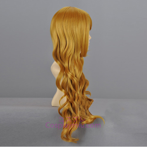 Touhou Project Kirisame Marisa Blond Long Curly Cosplay peruukki