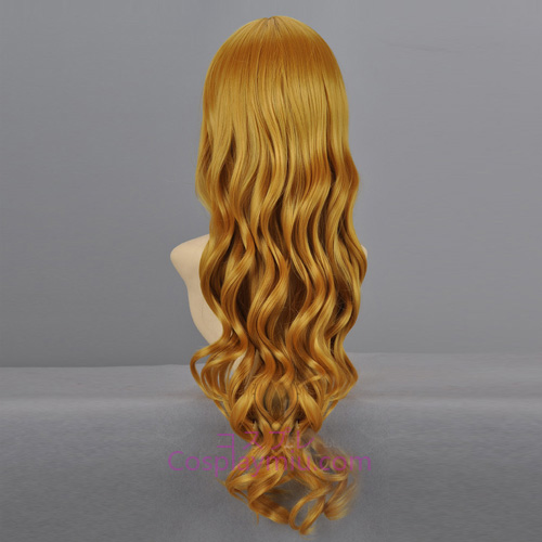 Touhou Project Kirisame Marisa Blond Long Curly Cosplay peruukki
