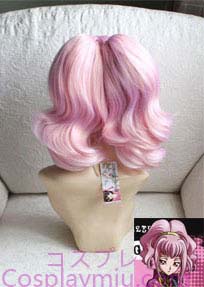 Code Geass Anya Alstreim Pink Curly Cosplay peruukki
